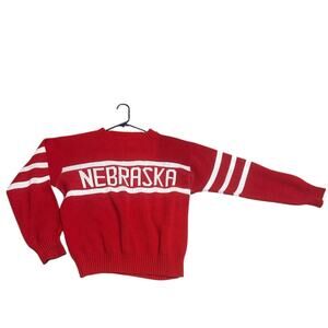 Vintage 80s Marlomar Corp USA University Nebraska Football Sweater Adult Sz L